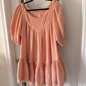 Free People Mystery Land tunic dress in apricot